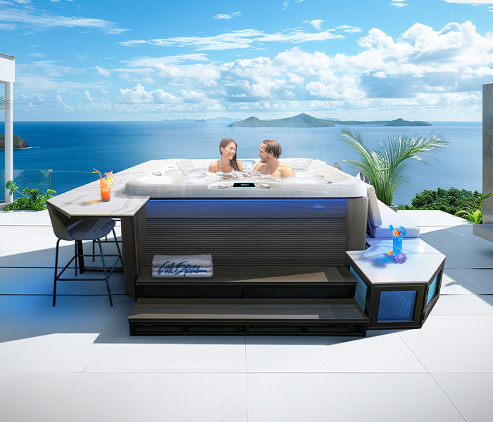 Calspas hot tub being used in a family setting - Cerritos
